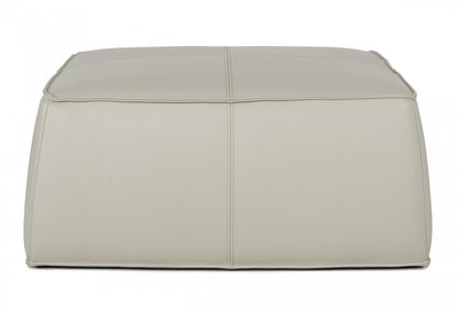 37" Light Gray Faux Leather Cocktail Ottoman