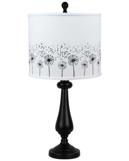 27" Black Standard Table Lamp Black White
