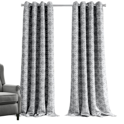 84” Silver Interlock Pattern Window Curtain Panel