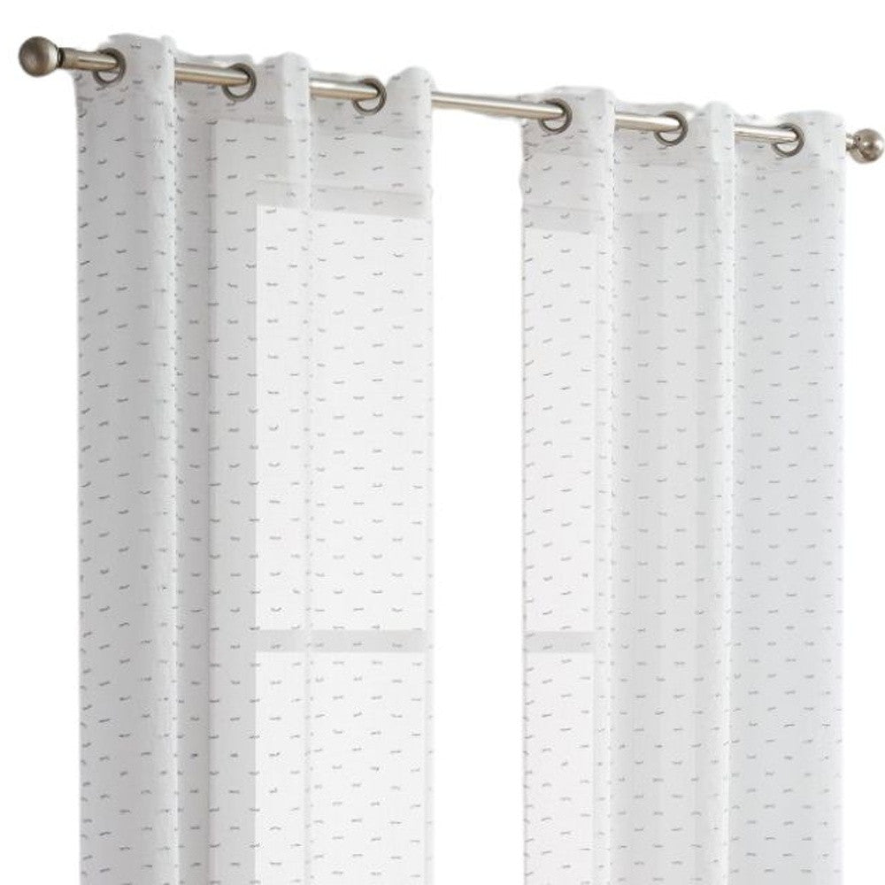 Set of Two 84" Silver Sprinkled Embellishment Window Curtain Panels