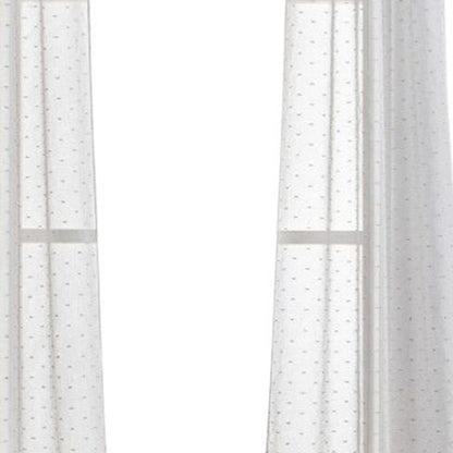 Set of Two 96" Gray Ribbon Embellished Window Curtain Panels