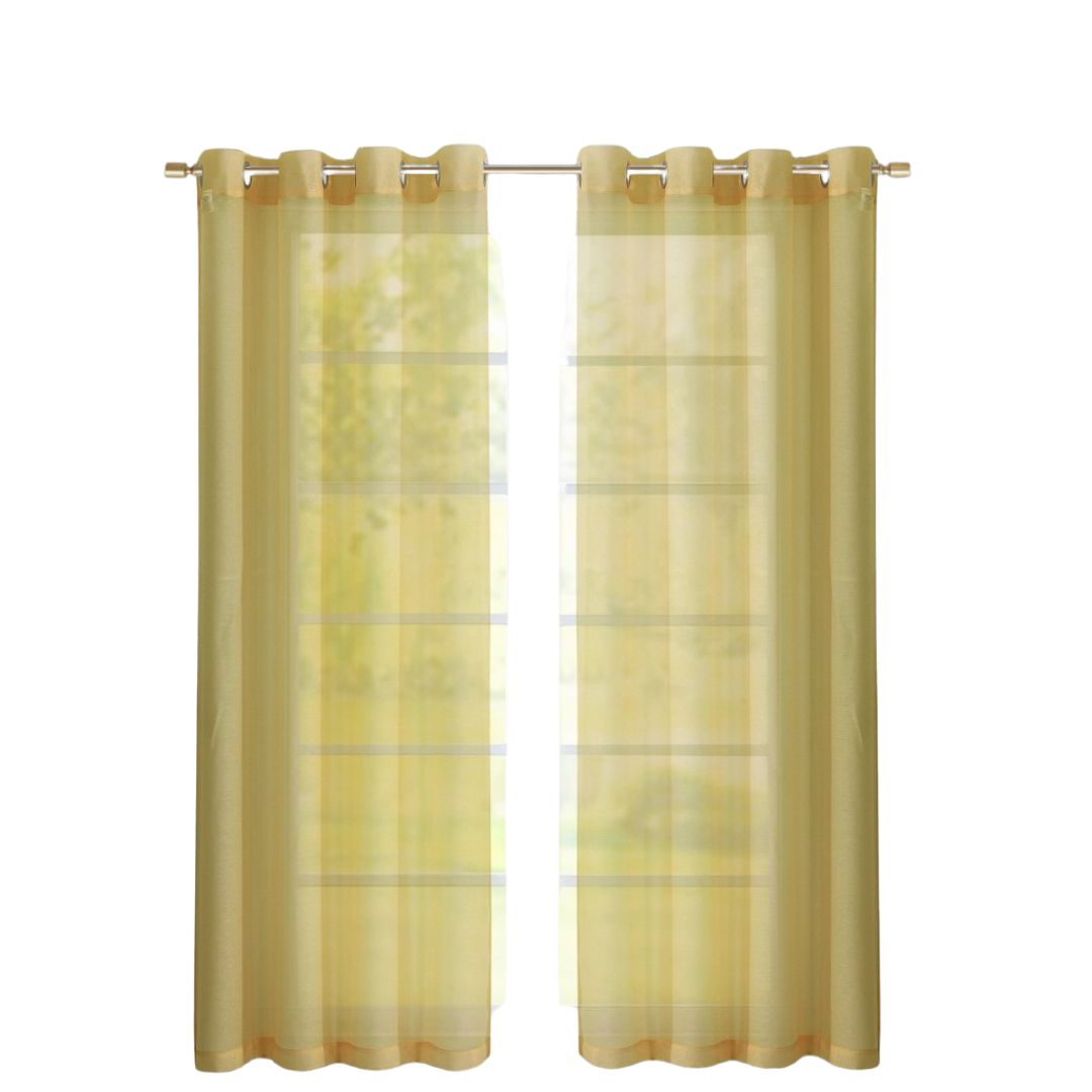 Set of Two 84"  Gold Solid Modern Window Panels