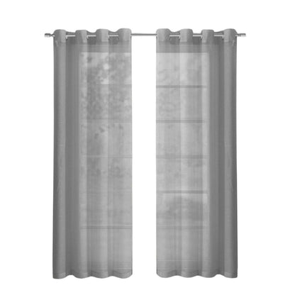 Set of Two 84"  Silver Solid Modern Window Panels