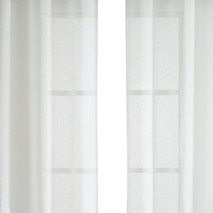 Set of Two 96"  White Velvet Applique Window Panels