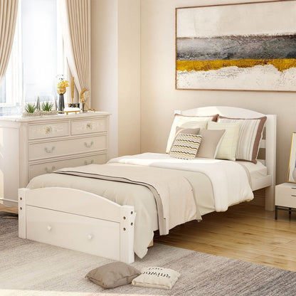 Twin White Upholstered Bed