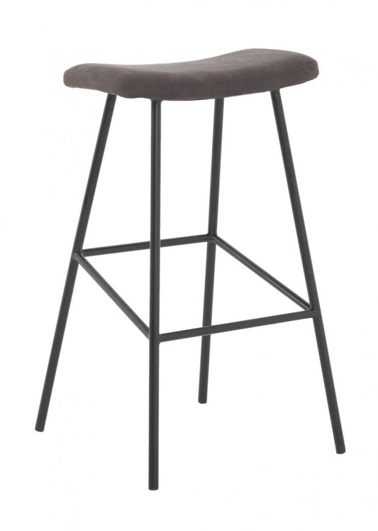 30" Brown Black Bar Height Backless Bar Chair With Footrest