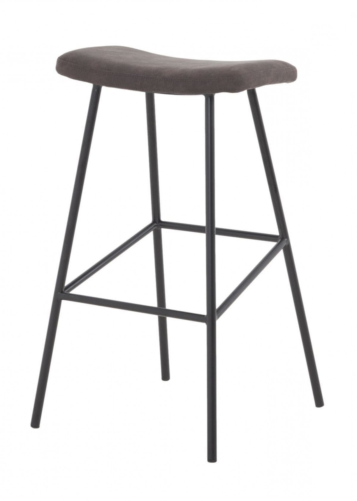 30" Brown Black Bar Height Backless Bar Chair With Footrest