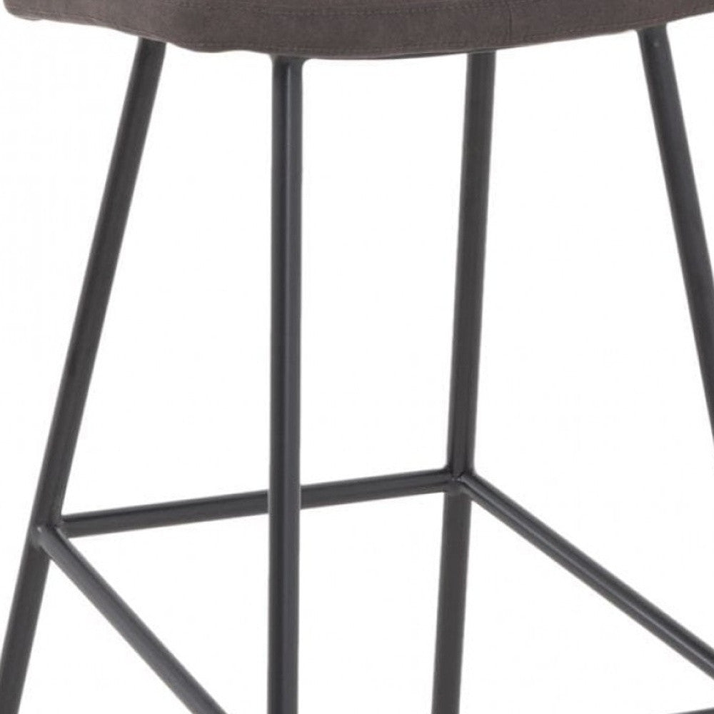 30" Brown Black Bar Height Backless Bar Chair With Footrest