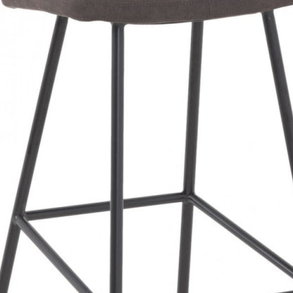 30" Brown Black Bar Height Backless Bar Chair With Footrest