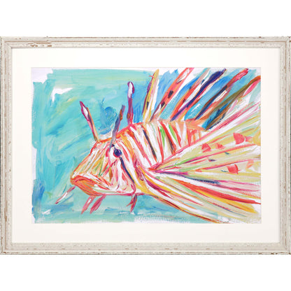 Colorful Fish Framed Art White Picture Frame Print Wall Art