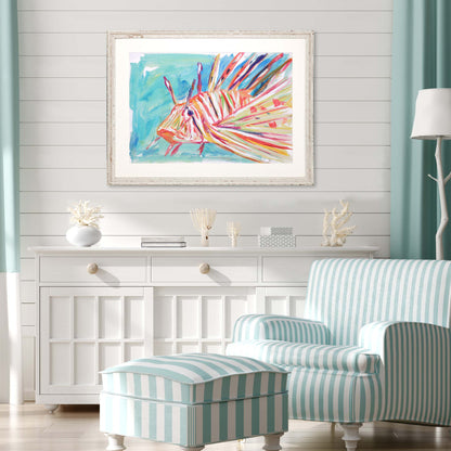 Colorful Fish Framed Art White Picture Frame Print Wall Art