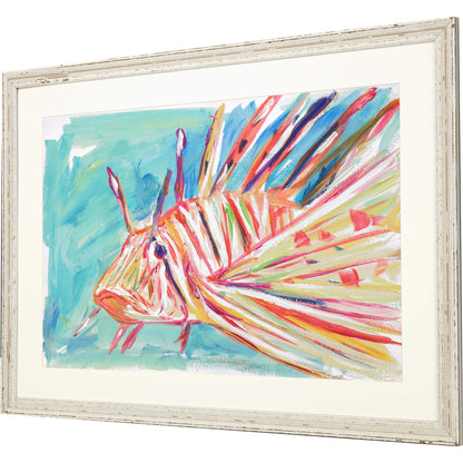 Colorful Fish Framed Art White Picture Frame Print Wall Art