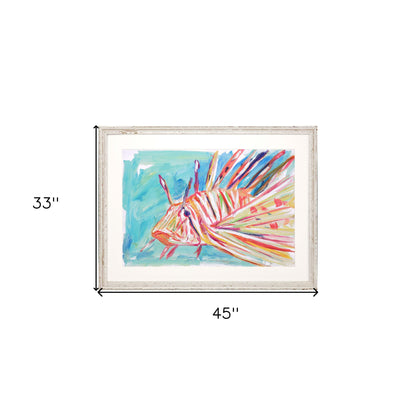 Colorful Fish Framed Art White Picture Frame Print Wall Art