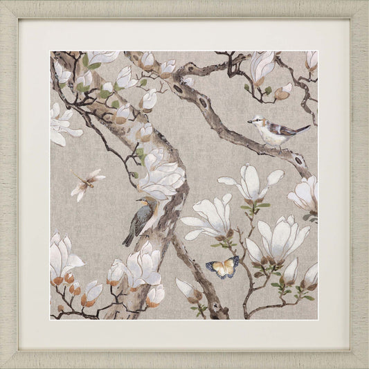 Magnolia Blossom Framed Art Gold Picture Frame Print Wall Art