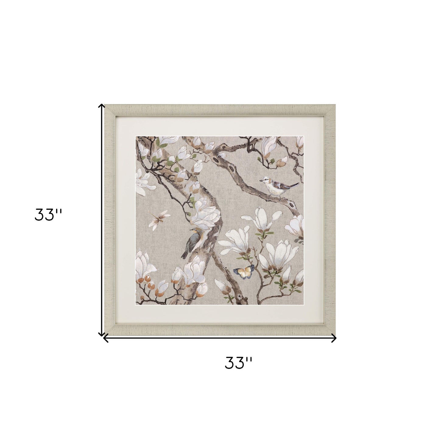 Magnolia Blossom Framed Art Gold Picture Frame Print Wall Art