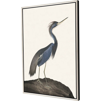 Great Heron I Canvas Silver Floater Frame Print Wall Art