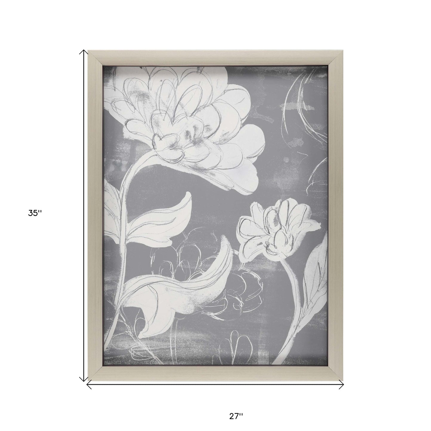 Grayscale Garden I Framed Art Silver Picture Frame Print Wall Art