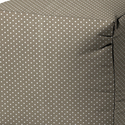 17" Yellow Polyester Cube Polka Dots Indoor Outdoor Pouf Ottoman