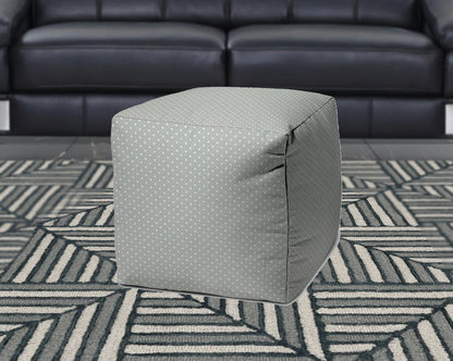 17" Yellow Polyester Cube Polka Dots Indoor Outdoor Pouf Ottoman