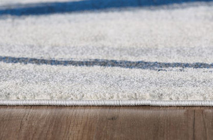 5' X 8' Blue Abstract Dhurrie Area Rug
