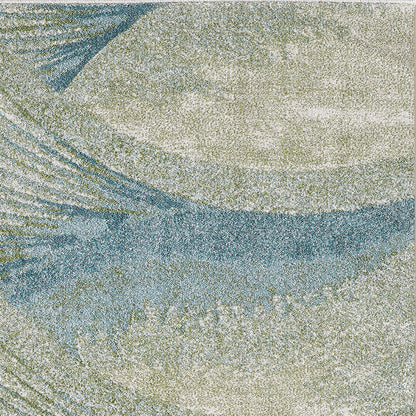 8' X 11' Blue Abstract Dhurrie Area Rug