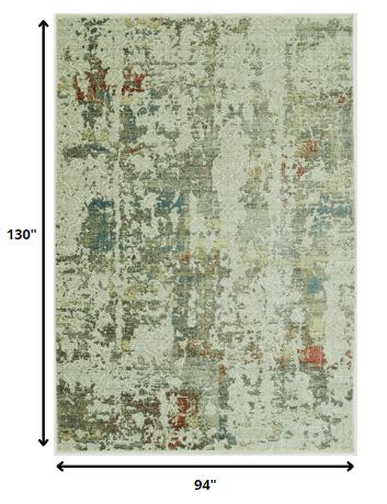 8' X 11' Ivory Abstract Dhurrie Area Rug