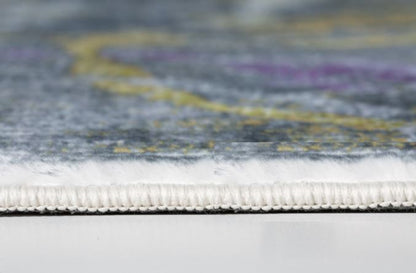 5' X 8' Gray Abstract Dhurrie Area Rug