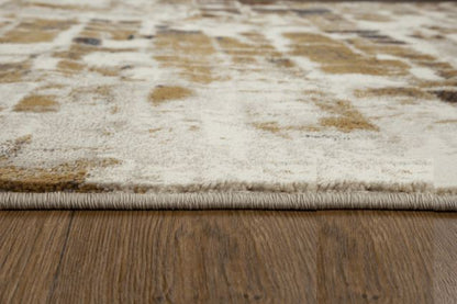 8' X 11' Natural Abstract Dhurrie Area Rug