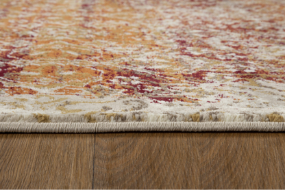8' Rust Round Oriental Dhurrie Area Rug