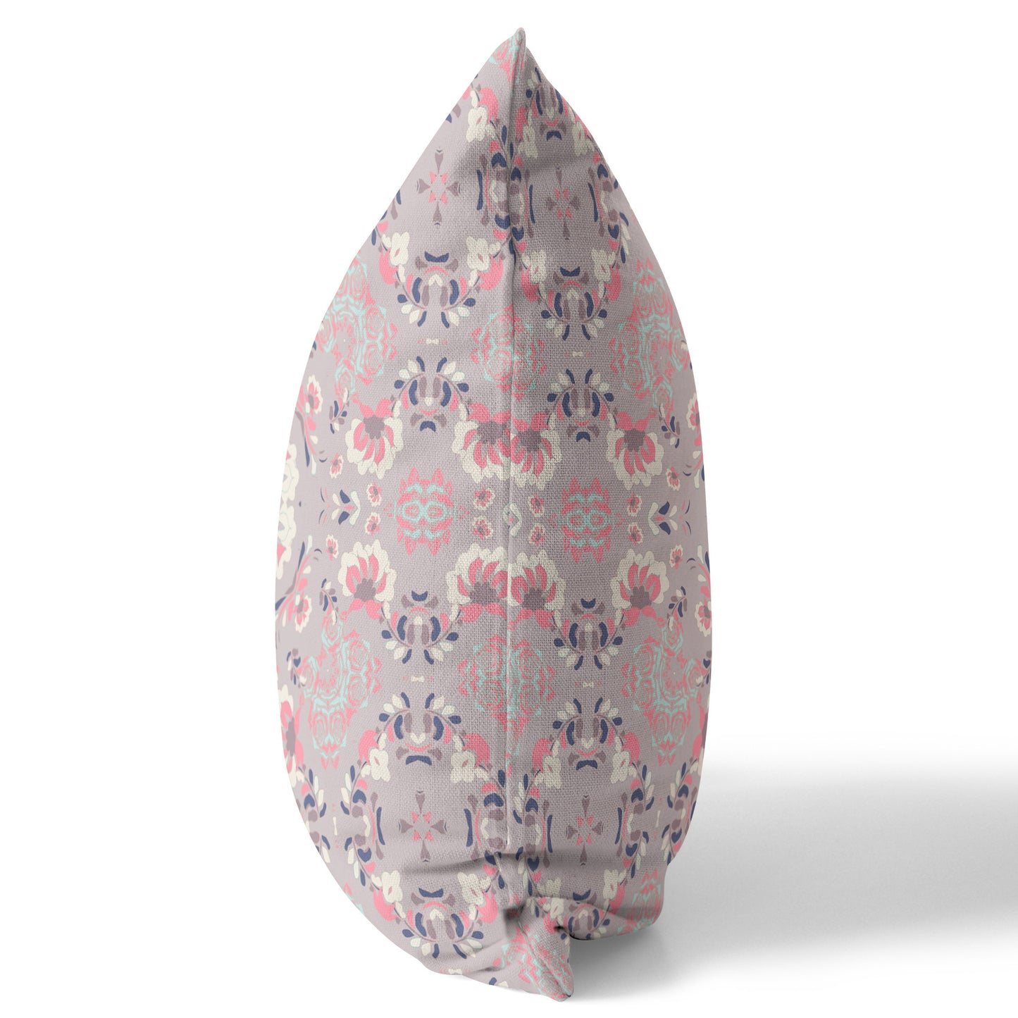 18" X 18" Muted Pink Floral Blown Seam Suede Throw Pillow