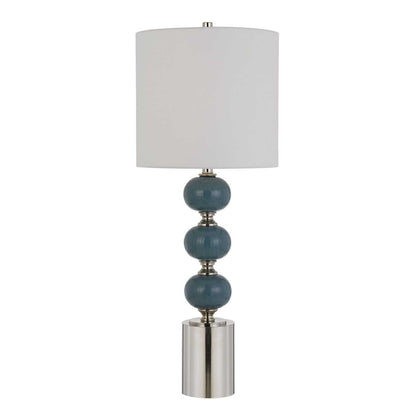 Set of Two 29" Modern Blue Metal Table Lamps