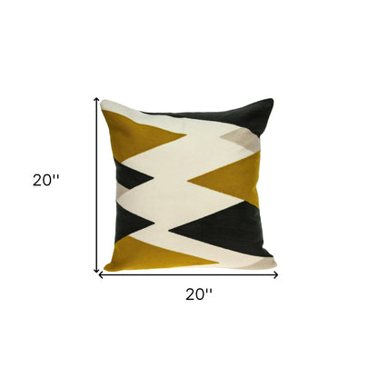 20" X 20" White Zippered 100% Cotton Throw Pillow