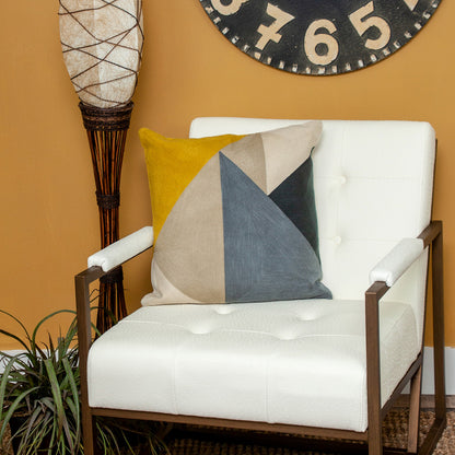 20" X 20" Beige Zippered 100% Cotton Throw Pillow