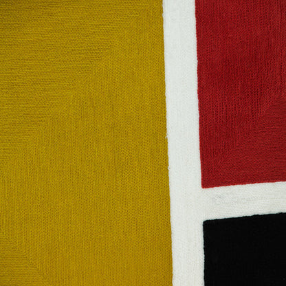 20" X 20" Mustard Yellow And Black Geometric Zippered 100% Cotton Throw Pillow