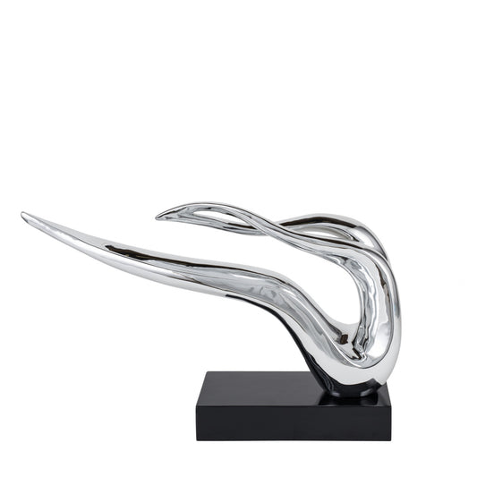 Silver Abstract Wavy Sculpture