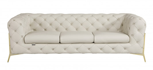 93" Beige And Gold Sofa