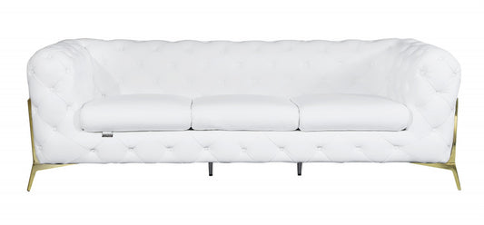 93" White And Gold Sofa