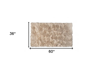 3' X 5' Taupe Non Skid Area Rug