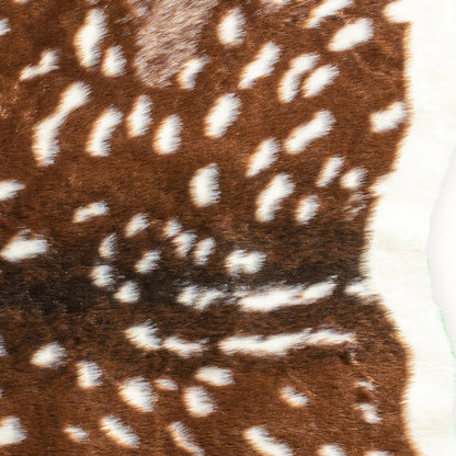 4'x 5' Off White And Brown Faux Cowhide Non Skid Area Rug