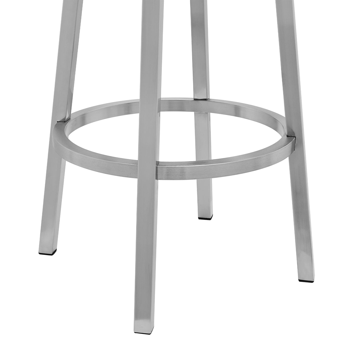 40" Gray Faux Leather And Iron Swivel Counter Height Bar Chair