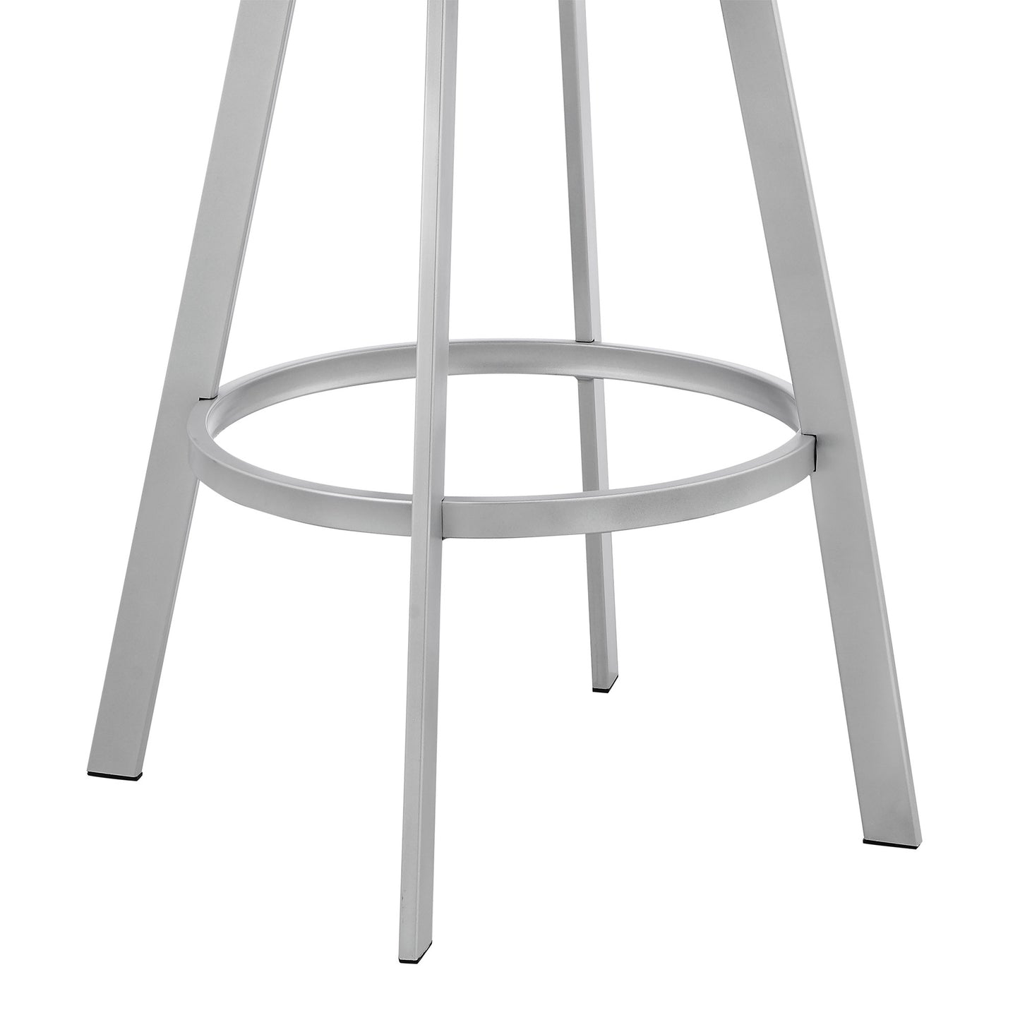 30" Timeless Slate Grey Faux Leather Silver Finish Swivel Bar Stool