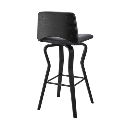 40" Dark Gray Faux Leather And Iron Swivel Low Back Bar Height Chair