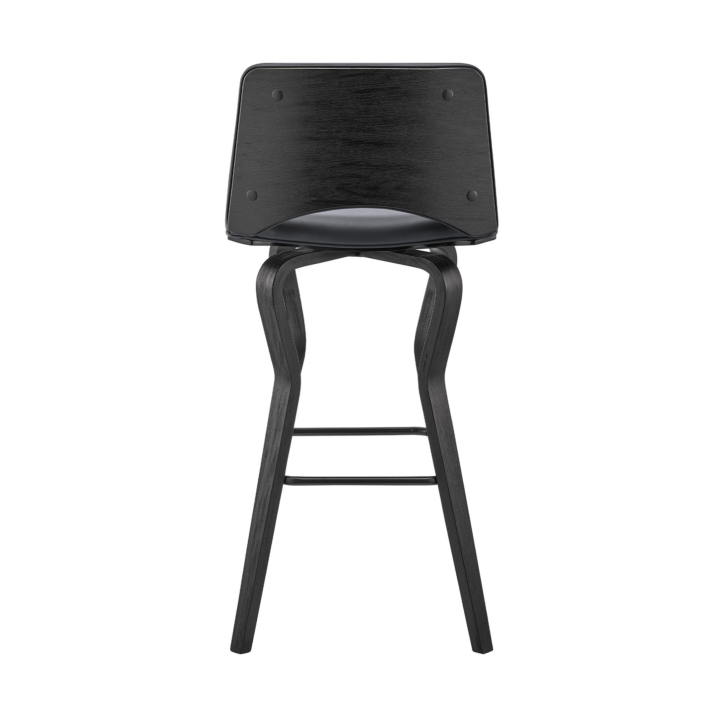 40" Dark Gray Faux Leather And Iron Swivel Low Back Bar Height Chair