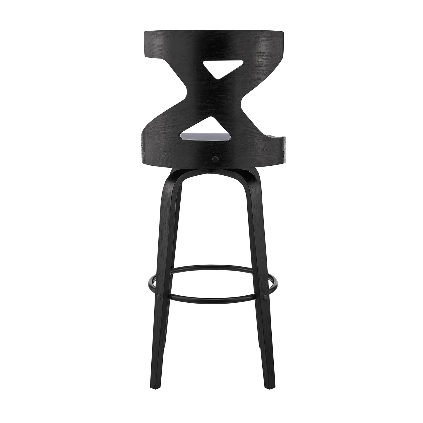 40" Gray Faux Leather And Iron Swivel Counter Height Bar Chair