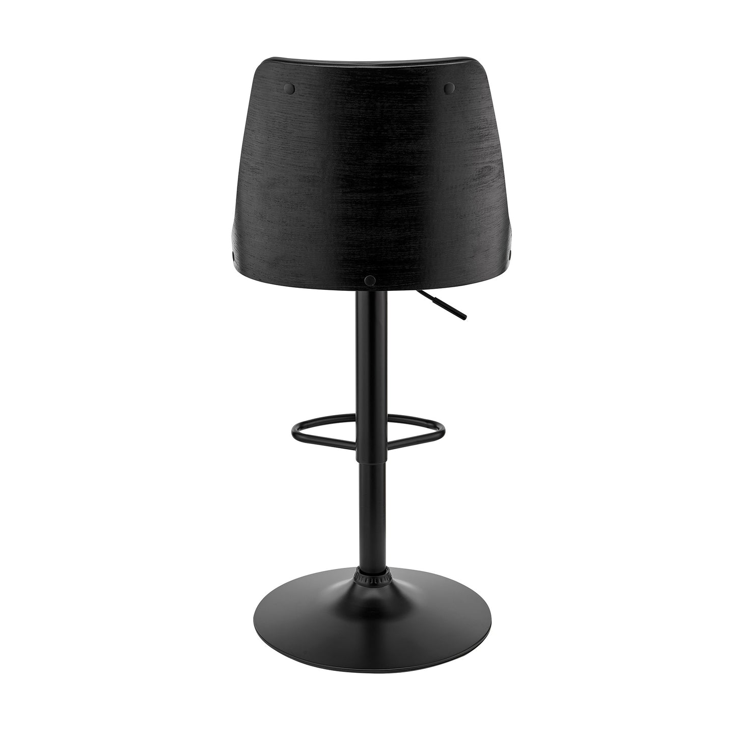 44" Gray Faux Leather And Iron Swivel Adjustable Height Bar Chair