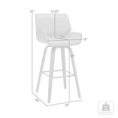 42" Gray Faux Leather And Iron Swivel Bar Height Chair