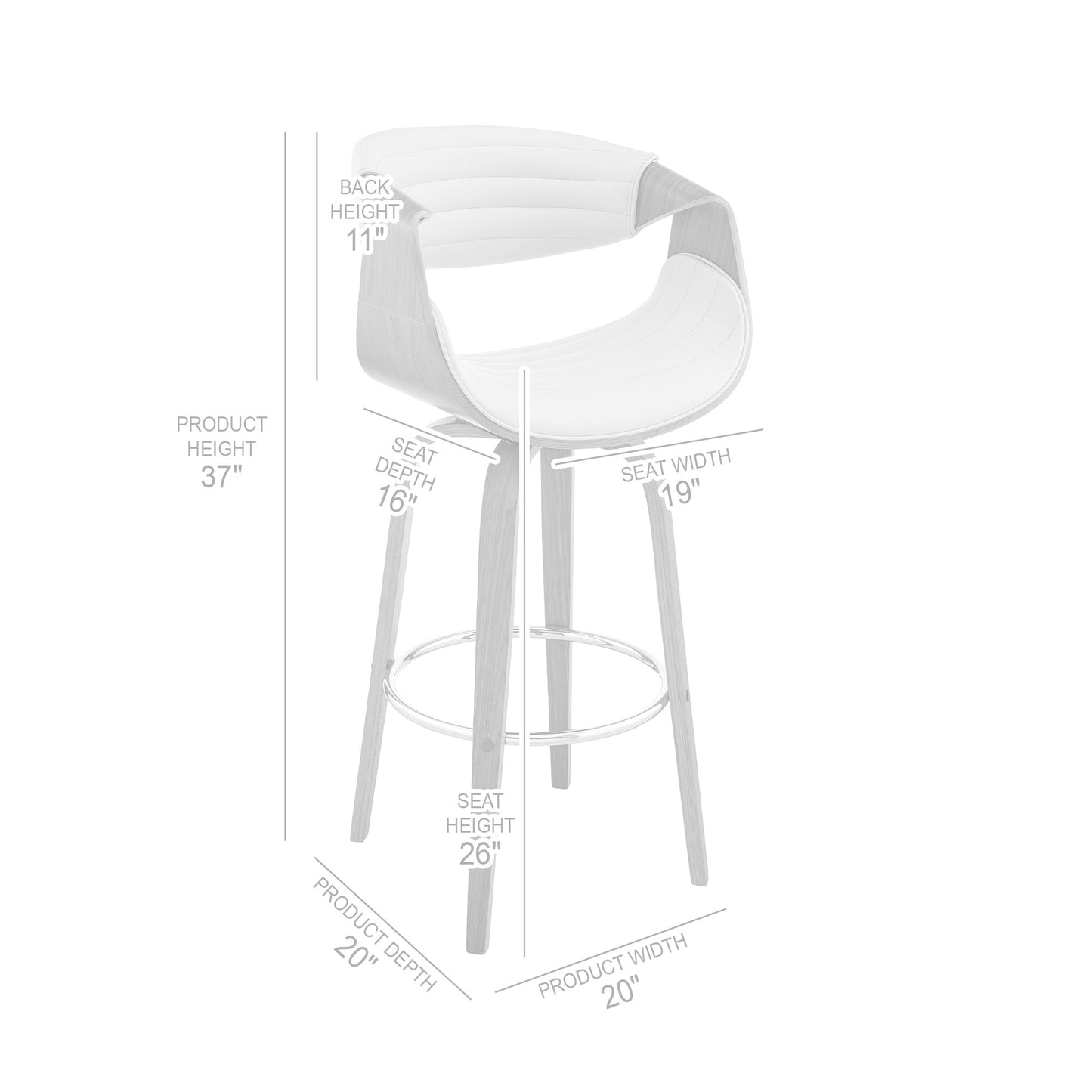 26" Cream Faux Leather and Walnut Wood Retro Chic Swivel Counter Stool