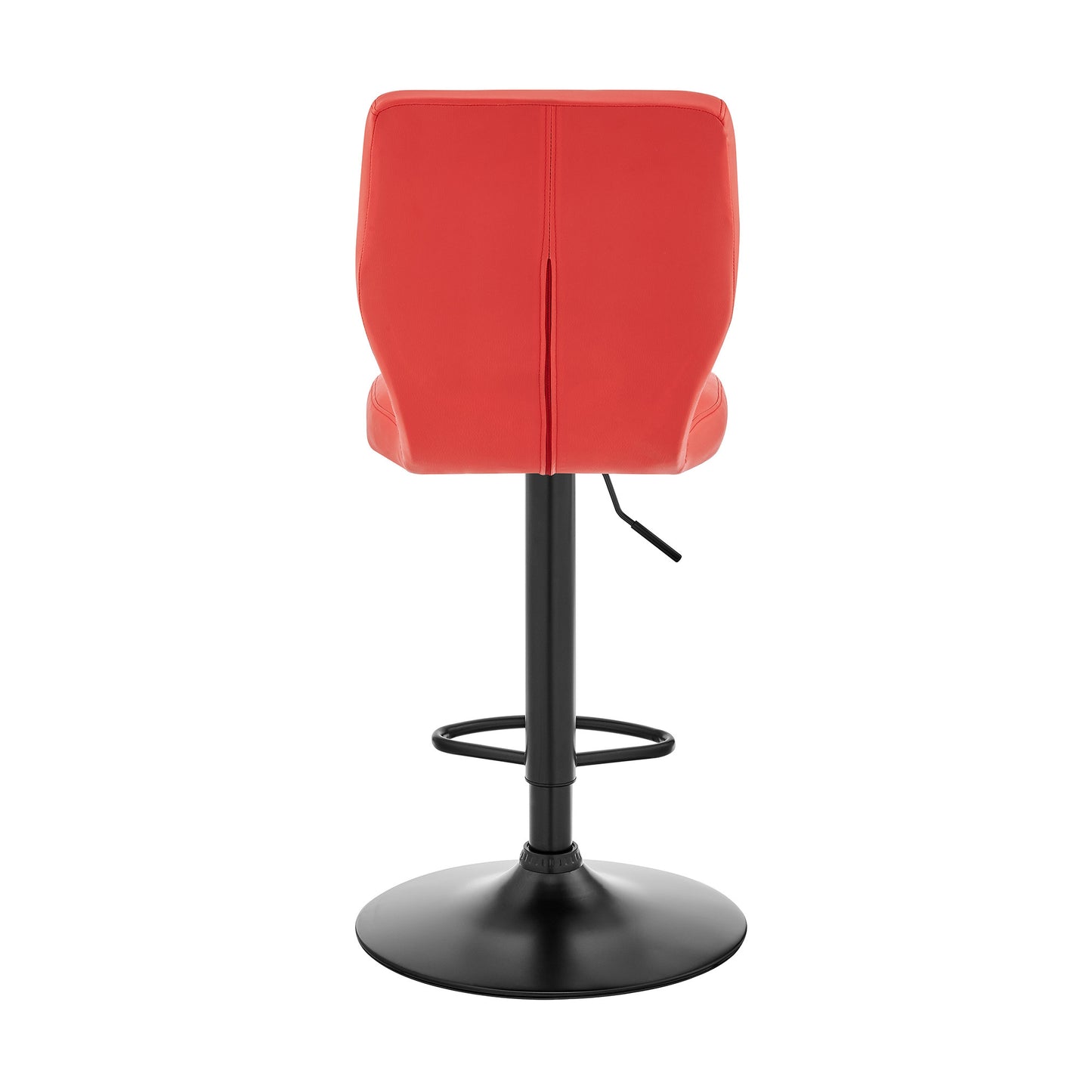 Red Faux Leather Textured Adjustable Bar Stool
