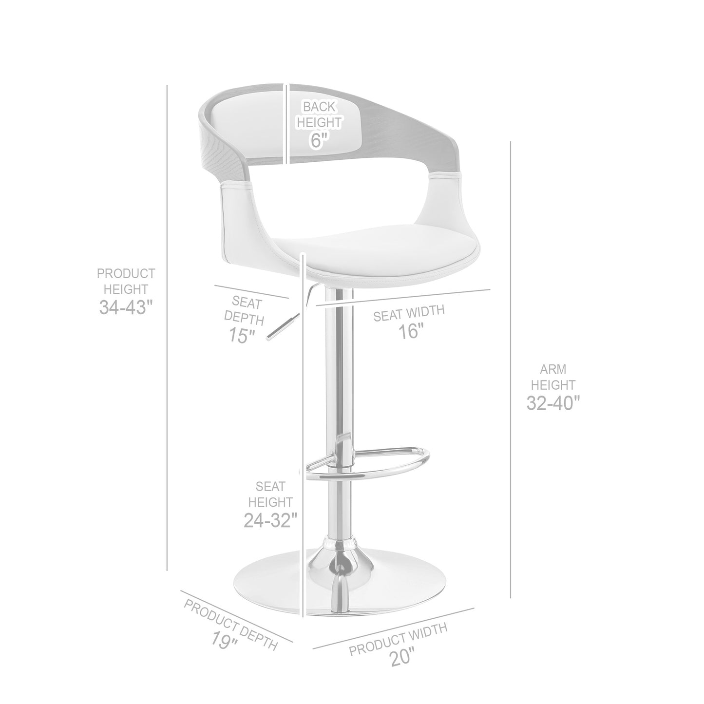 Black Modern Upholstered & Black Base Bar Stool