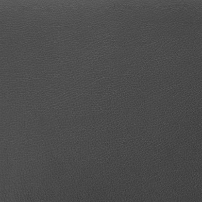 26" Grey Faux Leather and Black Metal Swivel Counter Stool
